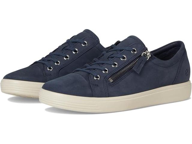 (取寄) エコー レディース ソフト クラシック レース サイド ジップ スニーカー ECCO women ECCO Soft Classic Lace Side Zip Sneaker Marine