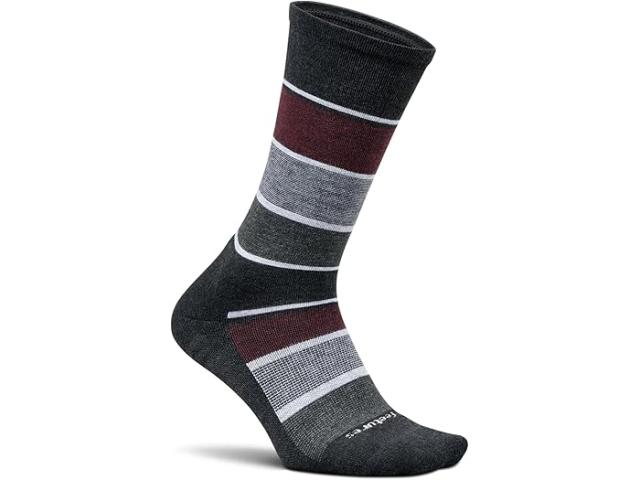 (取寄) フィーチャーズ メンズ マックス クッション クルー Feetures men Feetures Max Cushion Crew Relaxed Stripe Charcoal