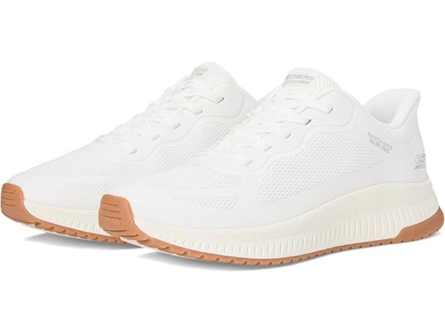 (取寄) ボブス スケッチャーズ レディース ハンズ フリー スリップ-インス ボブス スクアッド 4 - ステイプル ルック BOBS from SKECHERS women Hands Free Slip-Ins Bobs Squad 4 - Staple Look White