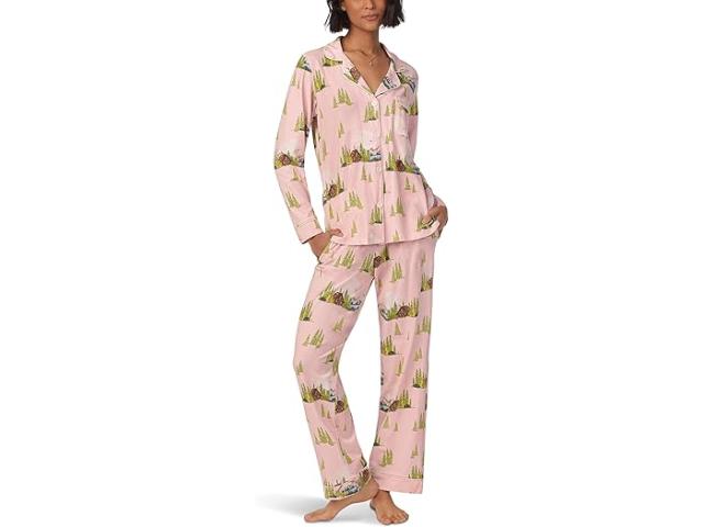 (取寄) ベッドヘッドパジャマズ レディース コットン ニット ロング スリーブ クラシック Pj セット Bedhead PJs women Bedhead PJs Cotton Knit Long Sleeve Classic PJ Set Pine Lake