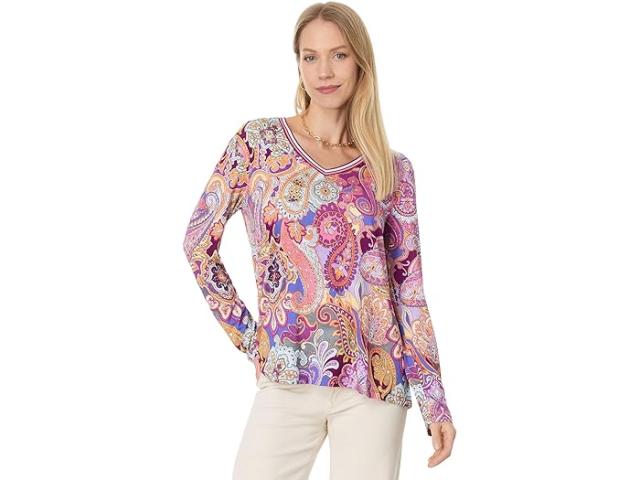 (取寄) ジョニー ワズ レディース ザ ジャニー フェーバリット ロング スリーブ V-ネック スイング ティー Johnny Was women Johnny Was The Janie Favorite Long Sleeve V-Neck Swing Tee Sandalwood Pinkの通販は 20,678円