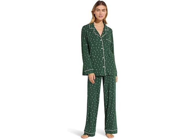 (取寄) エバージェイ レディース ジゼル プリンテッド - ザ ロング Pj セット Eberjey women Gisele Printed - The Long PJ Set Winterpine Forest Green/Ivoryの通販は