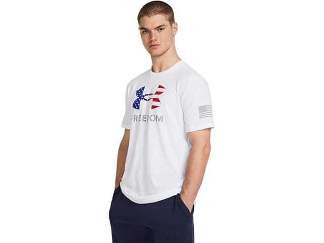 (取寄) アンダーアーマー メンズ フリーダム ロゴ Tシャツ Under Armour men Freedom Logo T-Shirt White/Steel