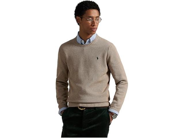(取寄) ラルフローレン メンズ コットン クルーネック セーター Polo Ralph Lauren men Cotton Crewneck Sweater Bronze Melange
