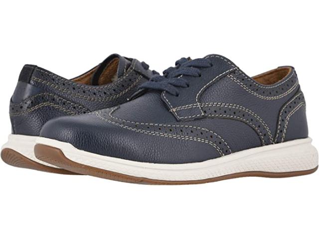 (取寄) フローシャイム キッズ ボーイズ グレート レイクス ウイング ティップ オックス ジュニア (トドラー/リトル キッド/ビッグ キッド) Florsheim Kids boys  Great Lakes Wing Tip Ox Jr. (Toddler/Little Kid/Big Kid) Navy Milled Leather/White Soleの通販は