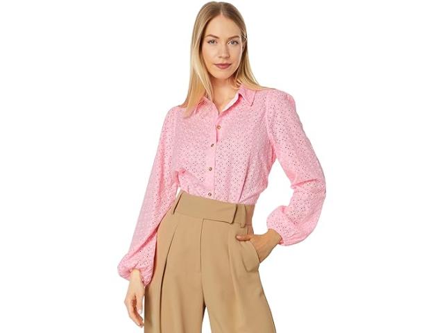 (取寄) リリー ピュリッツァー レディース シー ブリーズ アイレット ボタンダウン Lilly Pulitzer women Lilly Pulitzer Sea Breeze Eyelet Button-Down Pink Blossom Ditsy Diamond Poly Eyeletの通販は