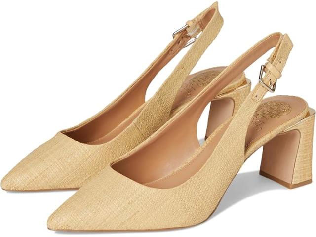 (取寄) ヴィンスカムート レディース ハムデン バックル スリングバック パンプス Vince Camuto women Hamden Buckle Slingback Pumps Golden Sand