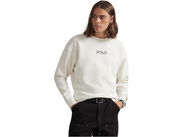 (取寄) ラルフローレン メンズ リラックスド-フィット フィット ロゴ ダブルニット スウェットシャツ Polo Ralph Lauren men Relaxed Fit Logo Double-knit Sweatshirt Deckwash White