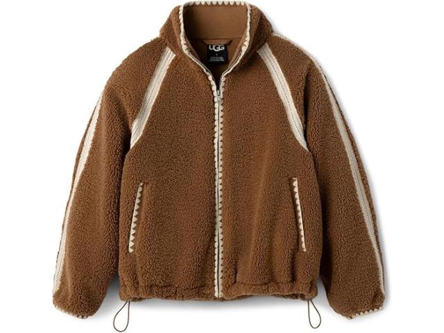 (取寄) アグ レディース ニキア クローシェ アグフラフ ジャケット UGG women UGG Nikia Crochet Uggfluff Jacket Chestnut