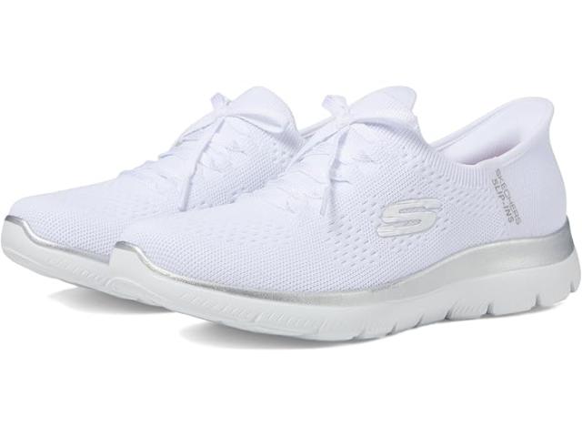 (取寄) スケッチャーズ レディース サミッツ ナイト シック ハンズ フリー スリップ-インス SKECHERS women SKECHERS Summits Night Chic Hands Free Slip-Ins White/ Silver