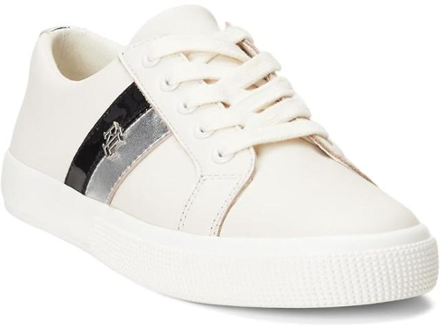 (取寄) ローレン ラルフローレン レディース ジャンソン スニーカー Lauren Ralph Lauren women Lauren Ralph Lauren Janson Sneakers Soft White/Polished Silver/Blackの通販は