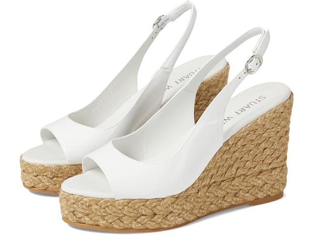 (取寄) スチュアート ワイツマン レディース アイランド ピープ-トゥ エスパドリーユ ウェッジ Stuart Weitzman women Stuart Weitzman Island Peep-Toe Espadrille Wedge White/Naturalの通販は