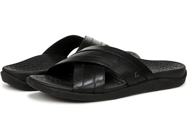(取寄) バイオニック メンズ スライド VIONIC men VIONIC Mtide Slide Black Leather