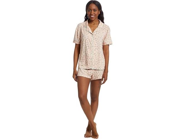 (取寄) ハニーデュー インティメイト レディース オール アメリカン ジャージ アンド レース ショーティ セット Honeydew Intimates women All American Jersey & Lace Shortie Set Sunkissed Leopard