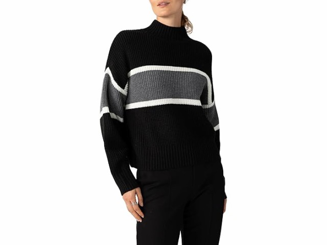 (取寄) サンクチュアリ レディース モック ネック ストライプ セーター Sanctuary women Sanctuary Mock Neck Stripe Sweater Charcoal Stripe 20,370円