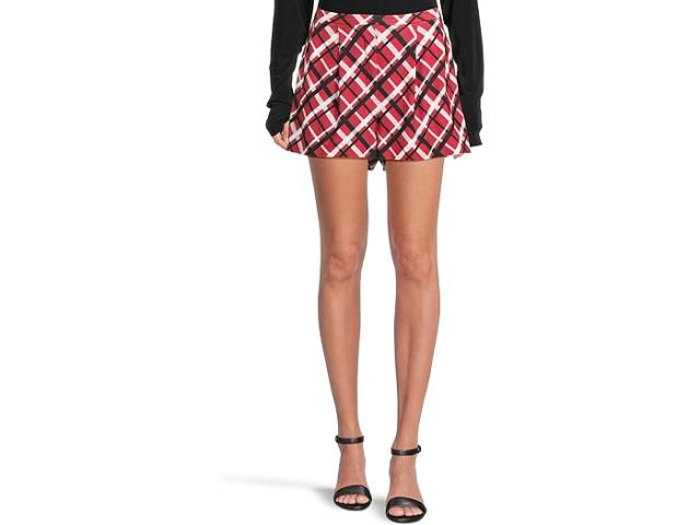 (取寄) ノーマ カマリ レディース プリーツ ショーツ Norma Kamali women Pleat Shorts Red Bias Plaid