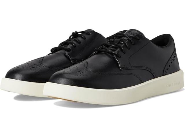 (取寄) コールハーン メンズ グランド クロスコート デイリー ウイング ティップ スニーカー Cole Haan men Grand Crosscourt Daily Wing Tip Sneakers Black/Ivory