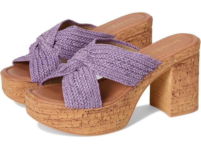 (取寄) セイシェル レディース アドーンド ラフィア プラットフォーム スライド Seychelles women Adorned Raffia Platform Slide Lavender