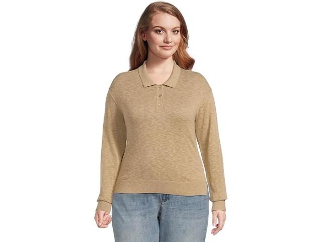 (取寄) モッドオードック レディース ロング スリーブ ポロ セーター Mod-o-doc women Long Sleeve Polo Sweater Latte