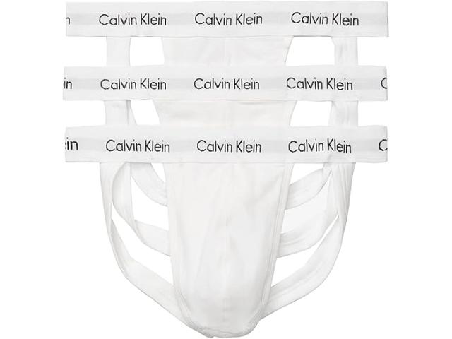 (取寄) カルバンクライン アンダーウェア メンズ コットン ストレッチ ジョック ストラップ 3-パック   Underwear men Cotton Stretch Jock Strap 3-Pack White