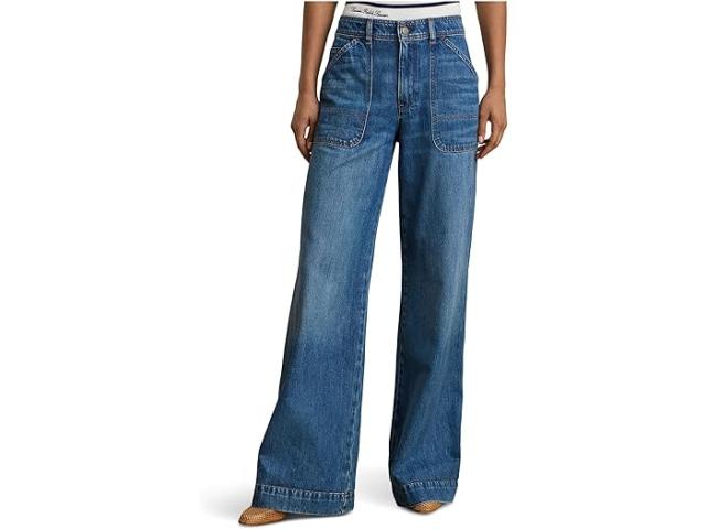 (取寄) ローレン ラルフローレン レディース ハイライズ ワイド-レッグ ジーンズ Lauren Ralph Lauren women High-Rise Wide-Leg Jeans Galvin Wash