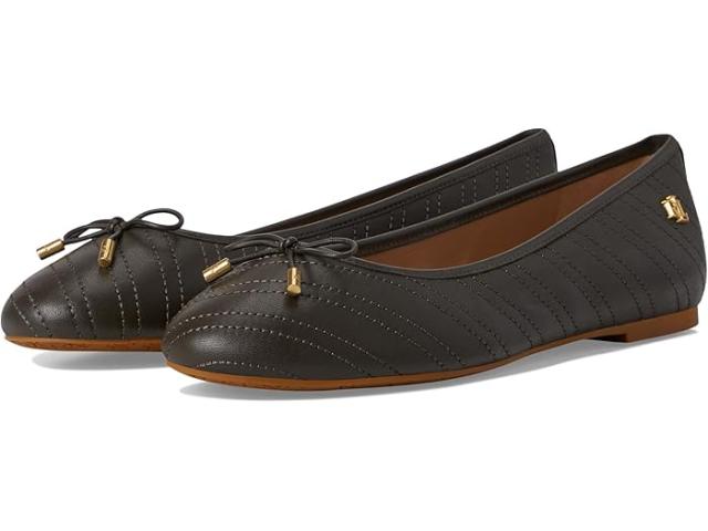 (取寄) ローレン ラルフローレン レディース ジェイナ ステッチド レザー フラッツ LAUREN Ralph Lauren women LAUREN Ralph Lauren Jayna Stitched Leather Flat Dark Olive/Dark Oliveの通販は