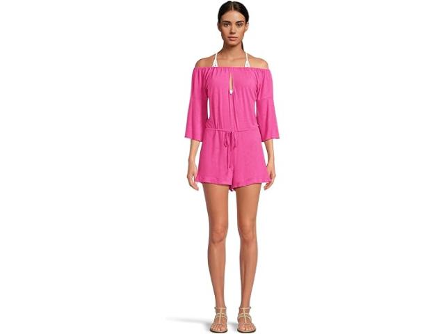 (取寄) ベッカ レディース ブリージー ベーシックス オフ ザ ショルダー ロンパー カバー-アップ BECCA women Breezy Basics Off The Shoulder Romper Cover-Up Azalea