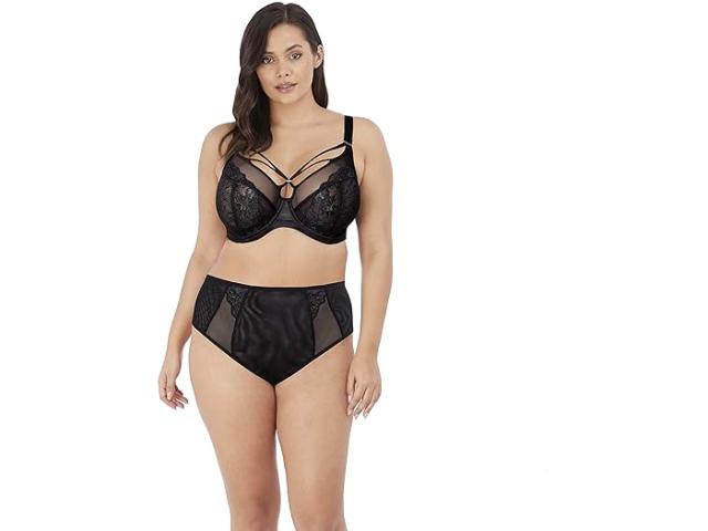 (取寄) エロミ レディース ブリアナ アンダーワイヤー ストラップ バンジ ブラ elomi women elomi Brianna Underwire Strappy Plunge Bra Black