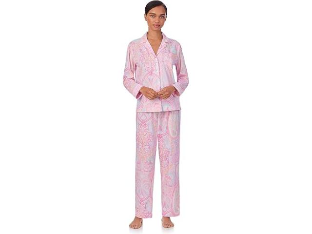(取寄) ローレン ラルフローレン レディース ロング スリーブ ウーブン ノッチ Pj セット Lauren Ralph Lauren women Long Sleeve Woven Notch Pj Set Pink Paisleyの通販は 17,297円