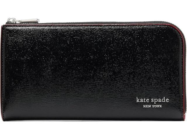 (取寄) ケイトスペード レディース デビン グリッター エッジ シャイニー サフィーノ ジップ アラウンド コンチネンタル ウォレット Kate Spade New York women Devin Glitter Edge Shiny Saffiano Zip Around Continental Wallet Black Multiの通販は