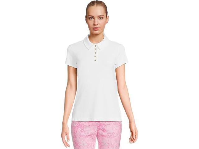 (取寄) リリー ピュリッツァー レディース フリーダ スカルプ ポロ Upf 50+ Lilly Pulitzer women Frida Scallop Polo Upf 50+ Resort White