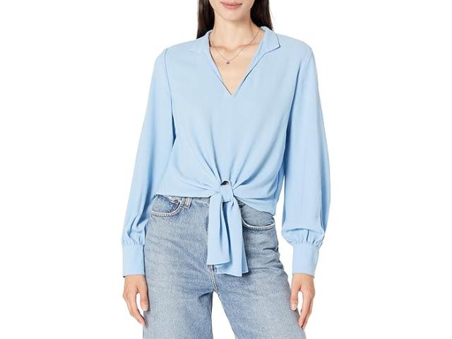 (取寄) カレンケーン レディース タイフロント トップ Karen Kane women Karen Kane Tie-Front Top Sky Blueの通販は