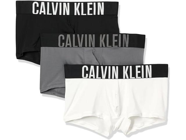 (取寄) カルバンクライン アンダーウェア メンズ インテンス パワー 3-パック ロー ライズ トランク   Underwear men Intense Power 3-Pack Low Rise Trunk Black/Grey Sky/White