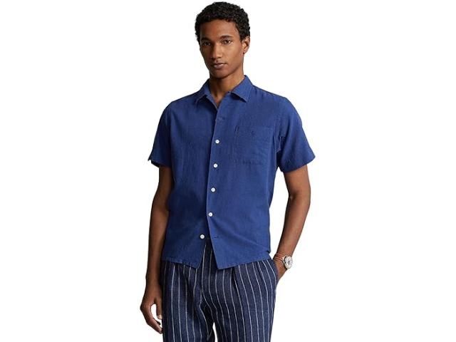 (取寄) ラルフローレン メンズ クラシック フィット リネン-コットン キャンプ シャツ Polo Ralph Lauren men Polo Ralph Lauren Classic Fit Linen-Cotton Camp Shirt Beach Royalの通販は