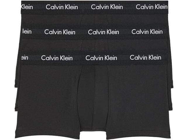 (取寄) カルバンクライン アンダーウェア メンズ コットン ストレッチ ロー ライズ トランクス 3-パック   Underwear men Cotton Stretch Low Rise Trunks 3-Pack Black