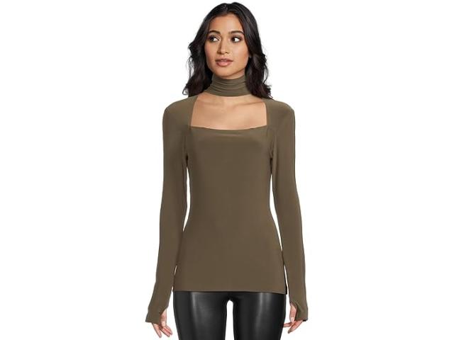 (取寄) ノーマ カマリ レディース ロング スリーブ スウィートハート タートル トップ Norma Kamali women Long Sleeve Sweetheart Turtle Top Bark