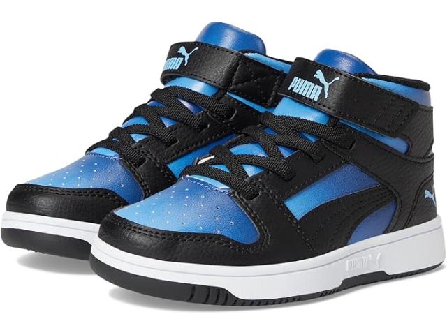 (取寄) プーマ キッズ キッズ リバウンド レイアップ ミッド フック アンド ループ (リトル キッド) PUMA Kids kids Rebound Layup Mid Hook And Loop (Little Kid) Blazing Blue/Puma Black/Team Light Blueの通販は