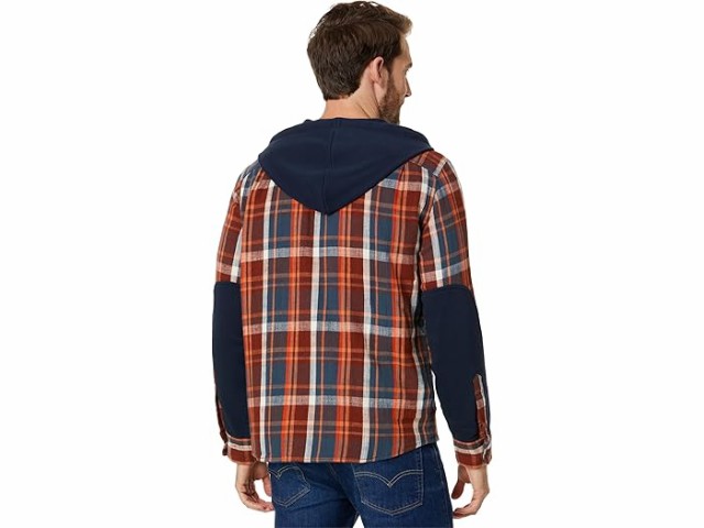 (取寄) エルエルビーン メンズ シグニチャー ヘリテージ テクスチャー フランネル プレイド フーデット シャツ L.L.Bean men L.L.Bean Signature Heritage Textured Flannel Plaid Hooded Shirt Dark Marinerの通販は