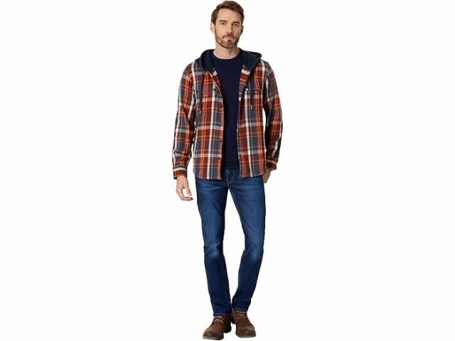 (取寄) エルエルビーン メンズ シグニチャー ヘリテージ テクスチャー フランネル プレイド フーデット シャツ L.L.Bean men L.L.Bean Signature Heritage Textured Flannel Plaid Hooded Shirt Dark Marinerの通販は