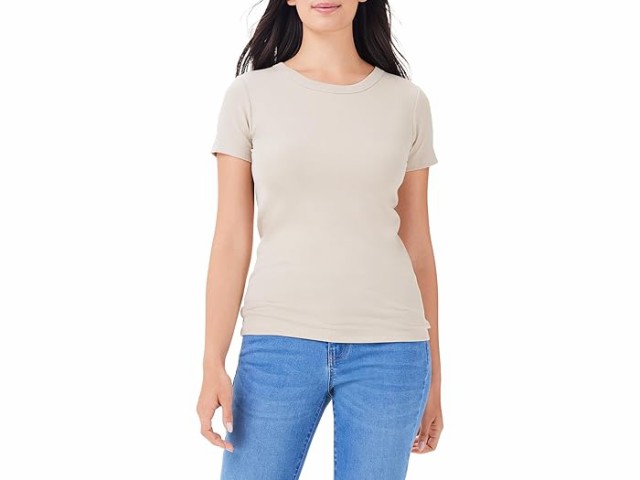 (取寄) ニックゾー レディース パーフェクト ニット リブ ショート スリーブ クルー ティー NIC+ZOE women NIC+ZOE Perfect Knit Rib Short Sleeve Crew Tee Brown Riceの通販は 12,506円