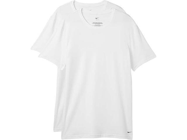 (取寄) ナイキ メンズ オール デイ コットン ストレッチ ショート スリーブ クルー ネック 2-パック Nike men All Day Cotton Stretch Short Sleeve Crew Neck 2-Pack White