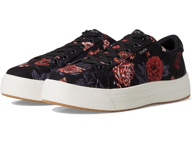(取寄) ケッズ レディース パーク レース アップ Keds women Park Lace Up Black/Pink Floral Canvas