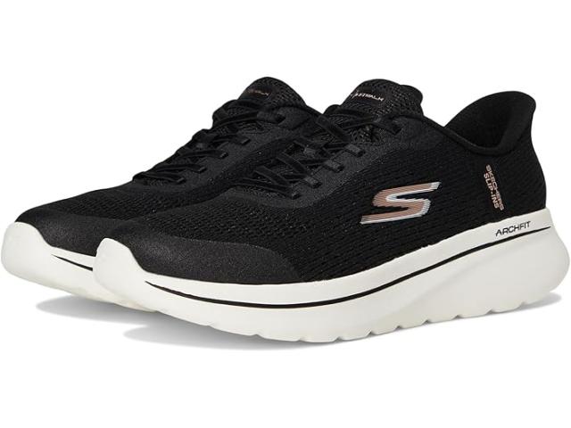 (取寄) スケッチャーズ パフォーマンス レディース ゴー ウォーク アーチ フィット リア ハンズ フリー スリップインズ SKECHERS Performance women Go Walk Arch Fit N-joy Ria Hands Free Slip-ins Black/White