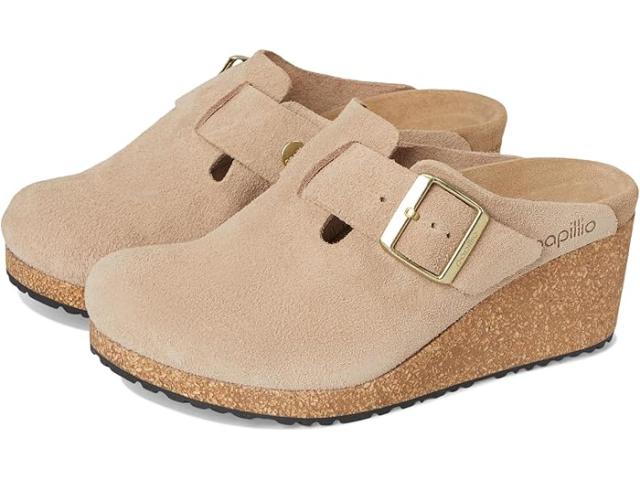 (取寄) ビルケンシュトック レディース パピリオ バイ ファニー ウェッジ クロッグ - スエード Birkenstock women Papillio by Fanny Wedge Clog - Suede Warm Sand 1