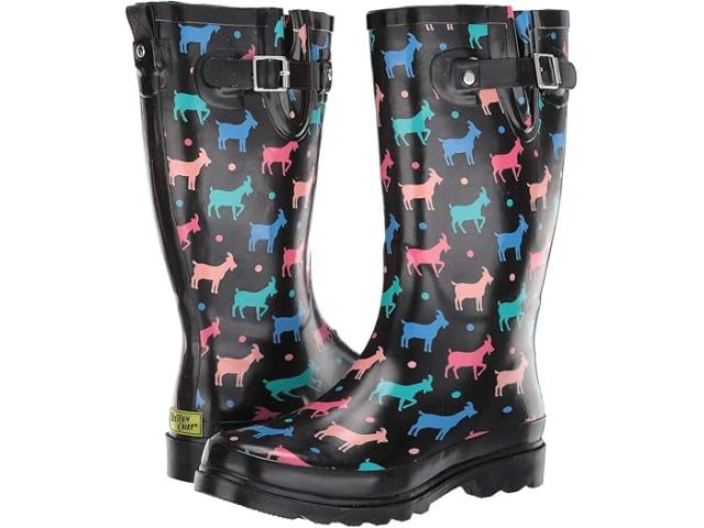 (取寄) ウエスタンチーフ レディース プリンテッド トール レイン ブート Western Chief women Printed Tall Rain Boot Dotty Goat