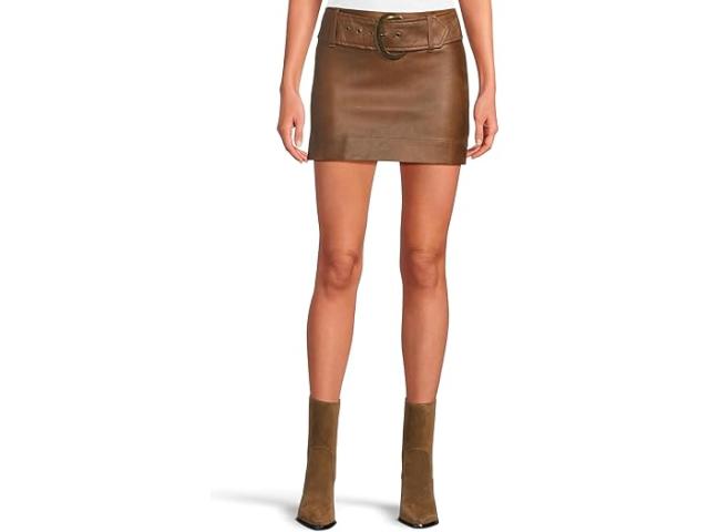 (取寄) ショウ ミー ユア ムームー レディース マーベリック ミニ スカート Show Me Your Mumu women Maverick Mini Skirt Chestnut Brown Faux Leather