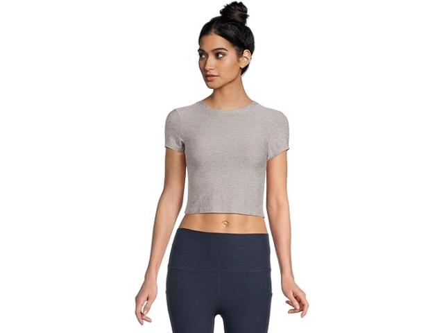 (取寄) ビヨンドヨガ レディース フェザーウェイト クロップド ティー Beyond Yoga women Featherweight Cropped Tee Silver Mist