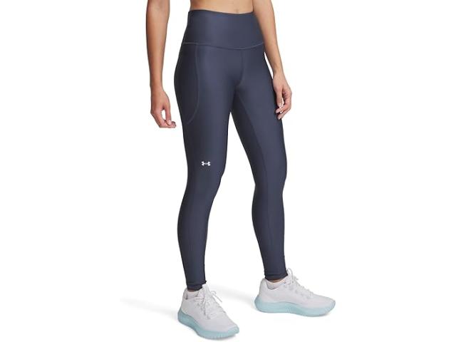 (取寄) アンダーアーマー レディース ヒートギア アーマー ハイウエスト ポケットド レギングス Under Armour women HeatGear Armour High-Waisted Pocketed Leggings Downpour Gray/White