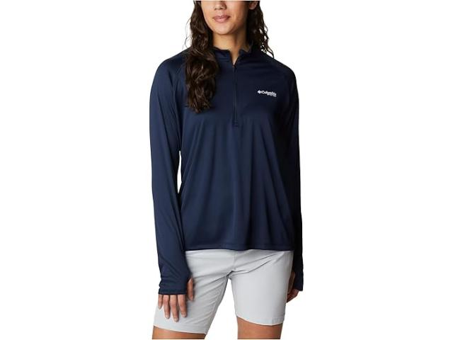 (取寄) コロンビア レディース タイダル ティー 1/4 ジップ Columbia women Tidal Tee 1/4 Zip Collegiate Navy/White Logo