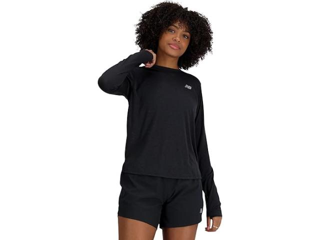 (取寄) ニューバランス レディース アスレチックス ロング スリーブ New Balance women New Balance Athletics Long Sleeve Black Heather